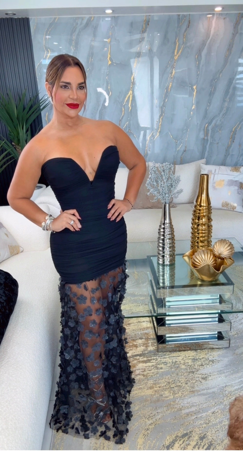 Blossom Black Dress (spandex)