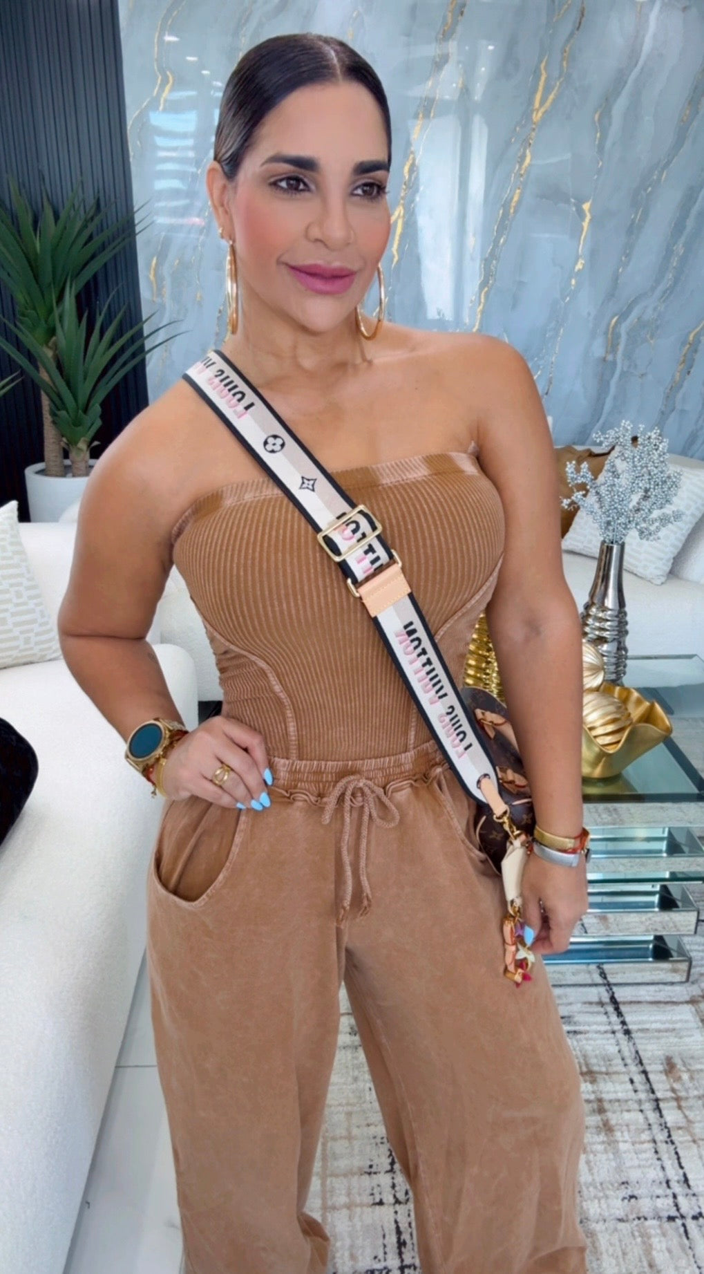 Mineral Wash Taupé Jumpsuit (spandex)