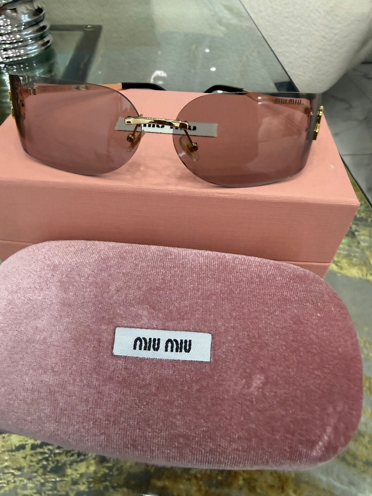 Miu Light Pink Sunglasses (kit completo) tamaño pequeño