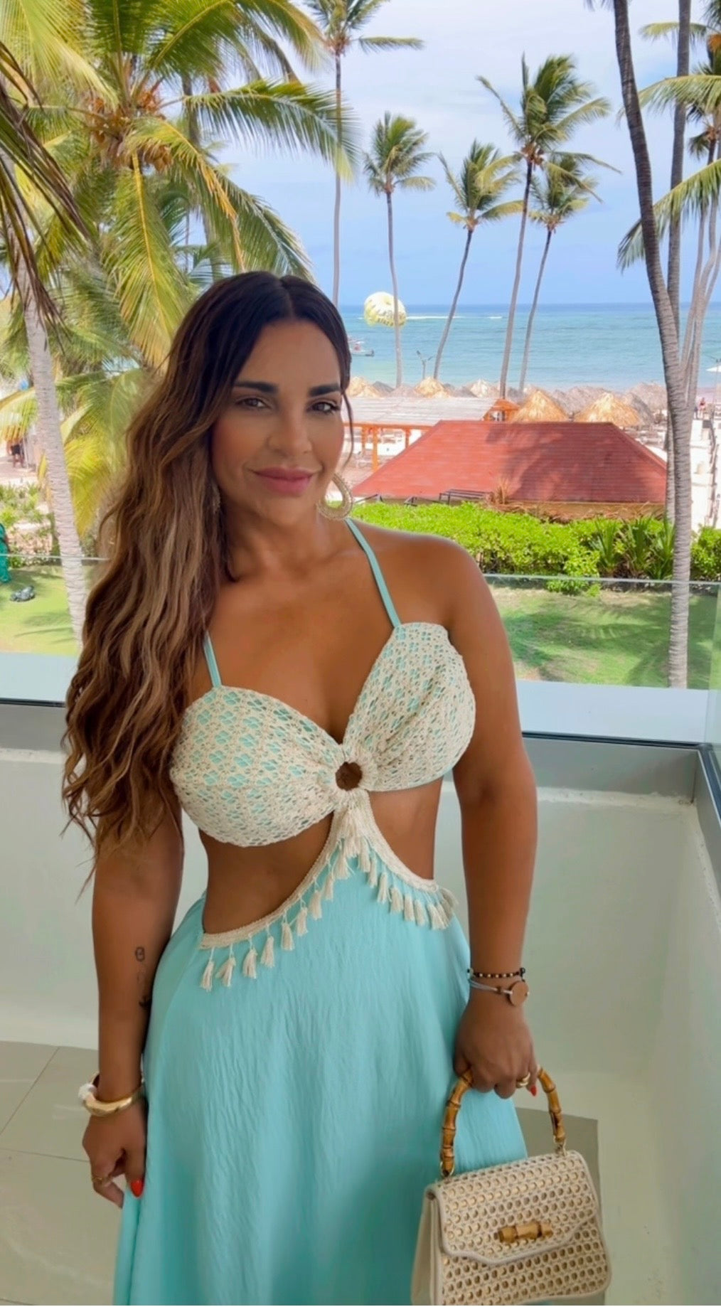 Bávaro Blue Crochet Maxi Dress (spandex) colección 🇨🇴
