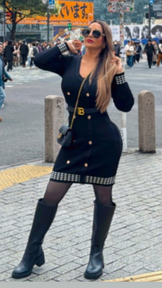 Shibuya Black Dress (Incluye cinturón inspirado)