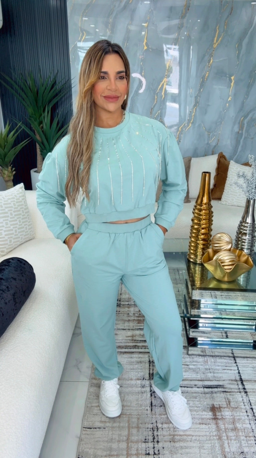 On Point Mint Green Tavel Set (spandex)