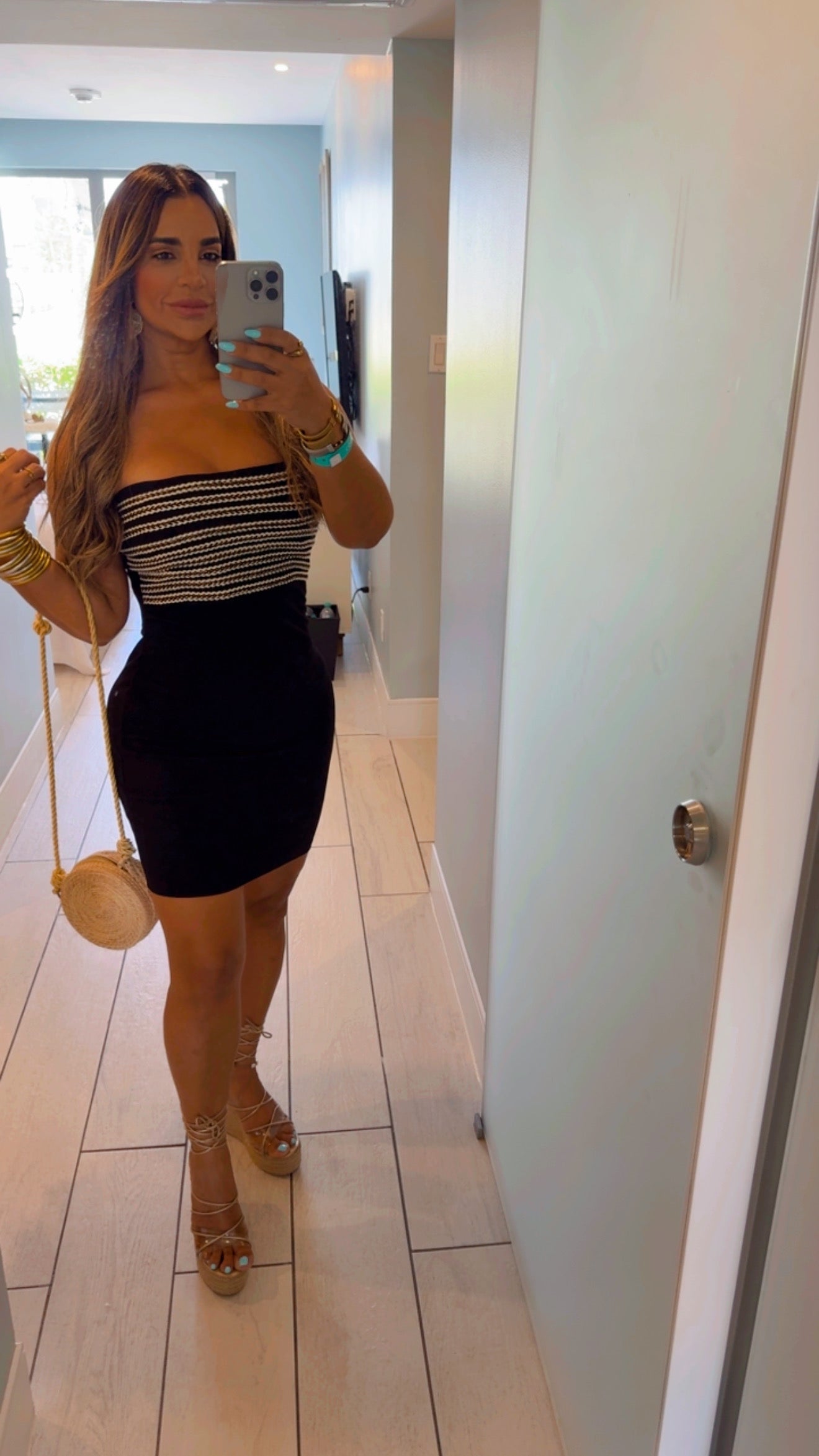 Black Mini Crochet Dress(spandex)