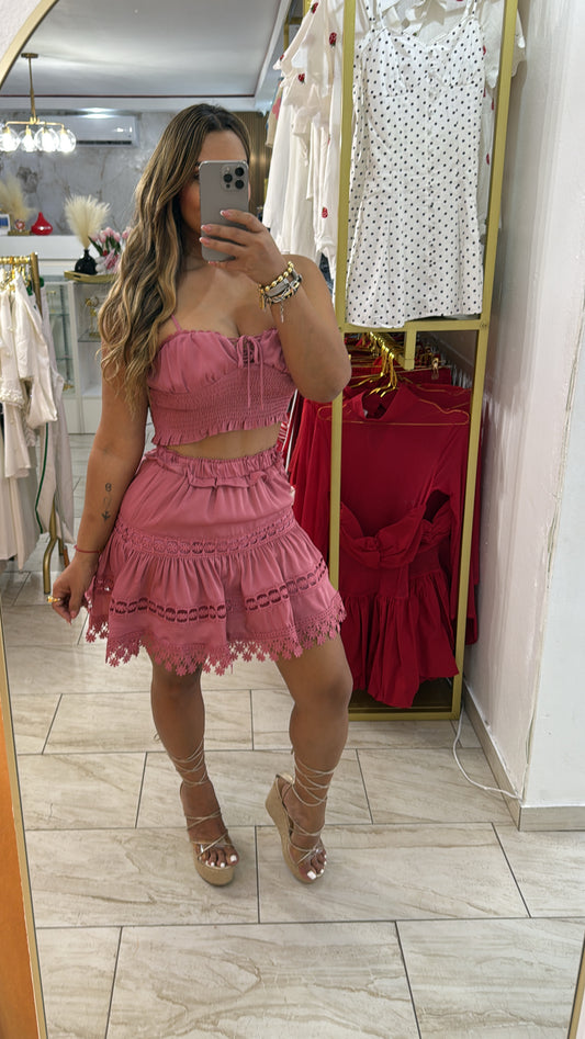 Sucre Pink Skirt Set (stretch)