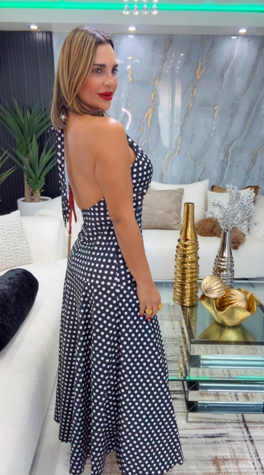 Milán Polka Dots Maxi Dress (utilicé talla Médium)