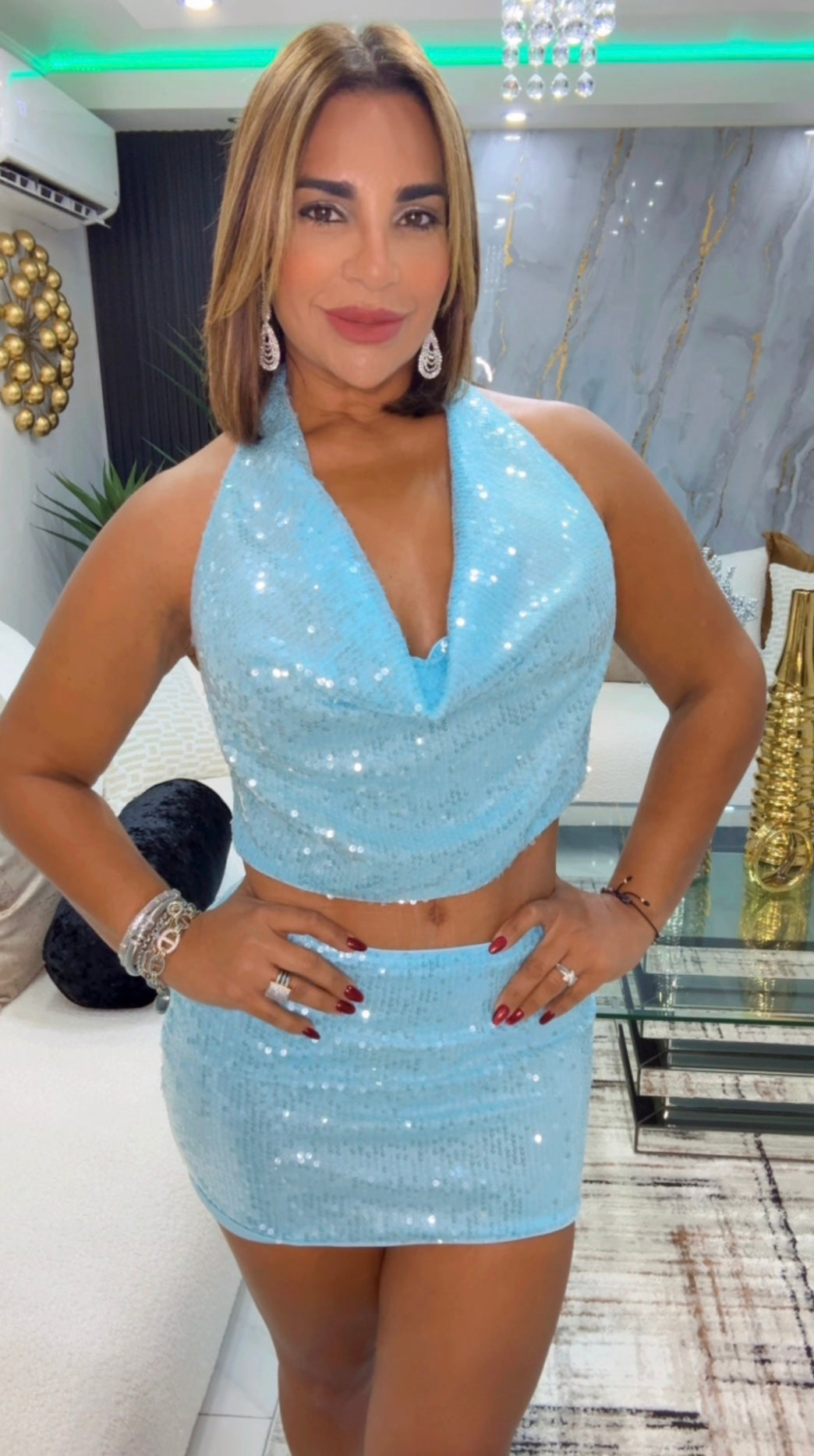 Underwater Blue Set (spandex) utilicé talla M