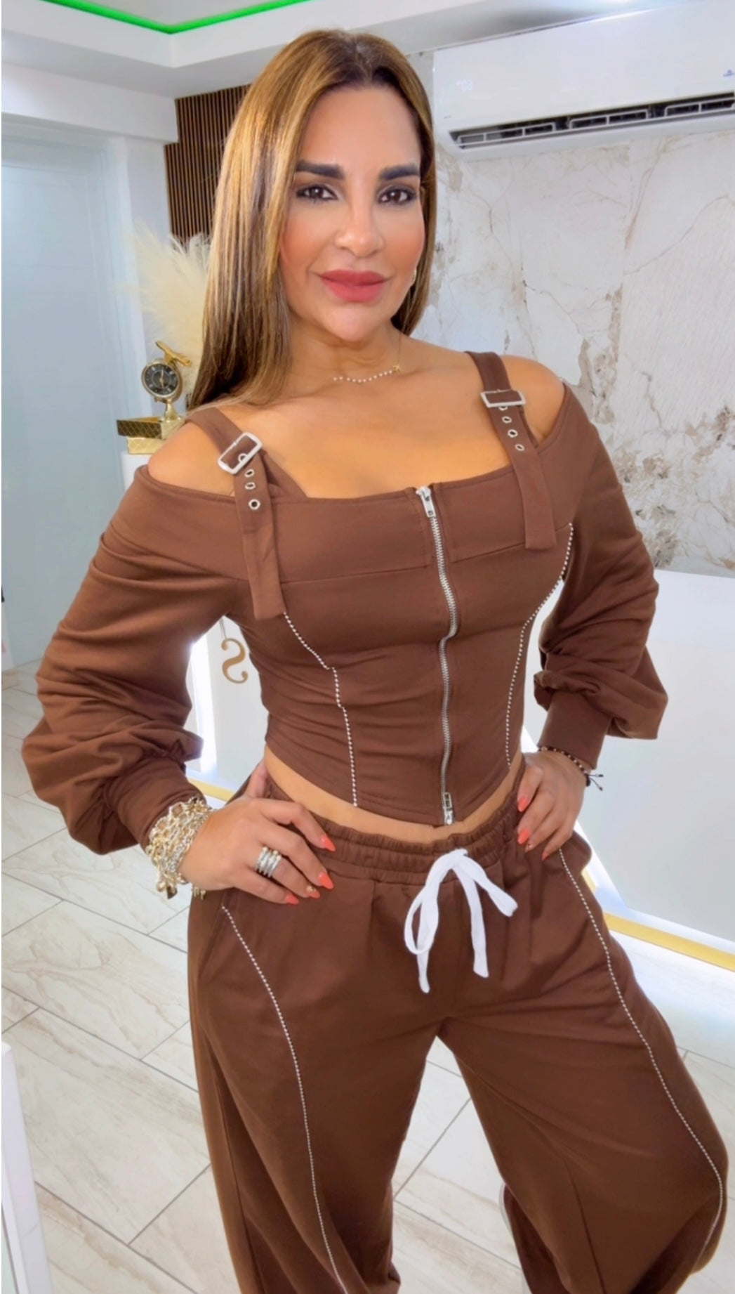 Cuenca Brown Set (spandex) utilicé talla M y el S también me sirve