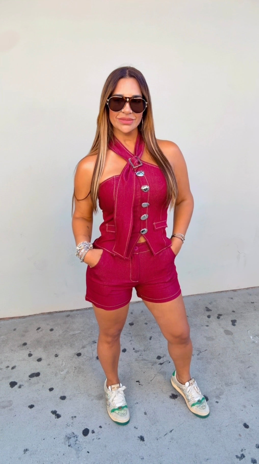 Beverly Hills Burgundy Set (súper spandex)