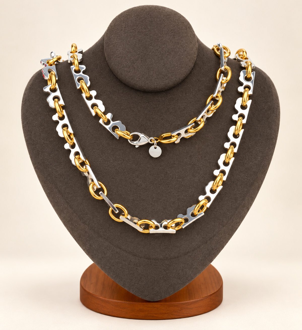 Tous 2 Tones Doble Necklace (Plata 925)