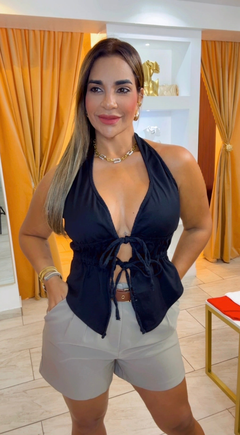 Denim Black Top (super spandex)