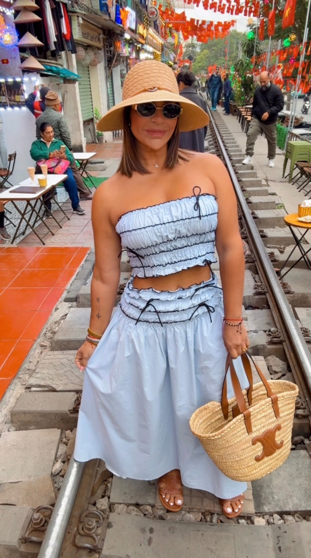 Hanói Blue Skirt Set (súper spandex)