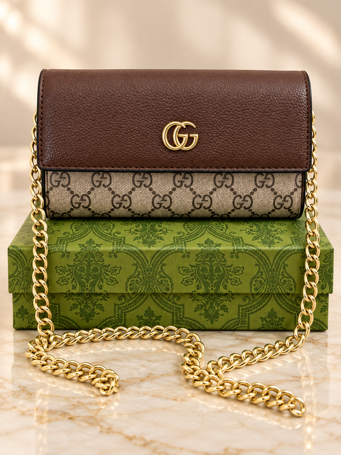 GG Brown Crossbody Bag (incluye caja)