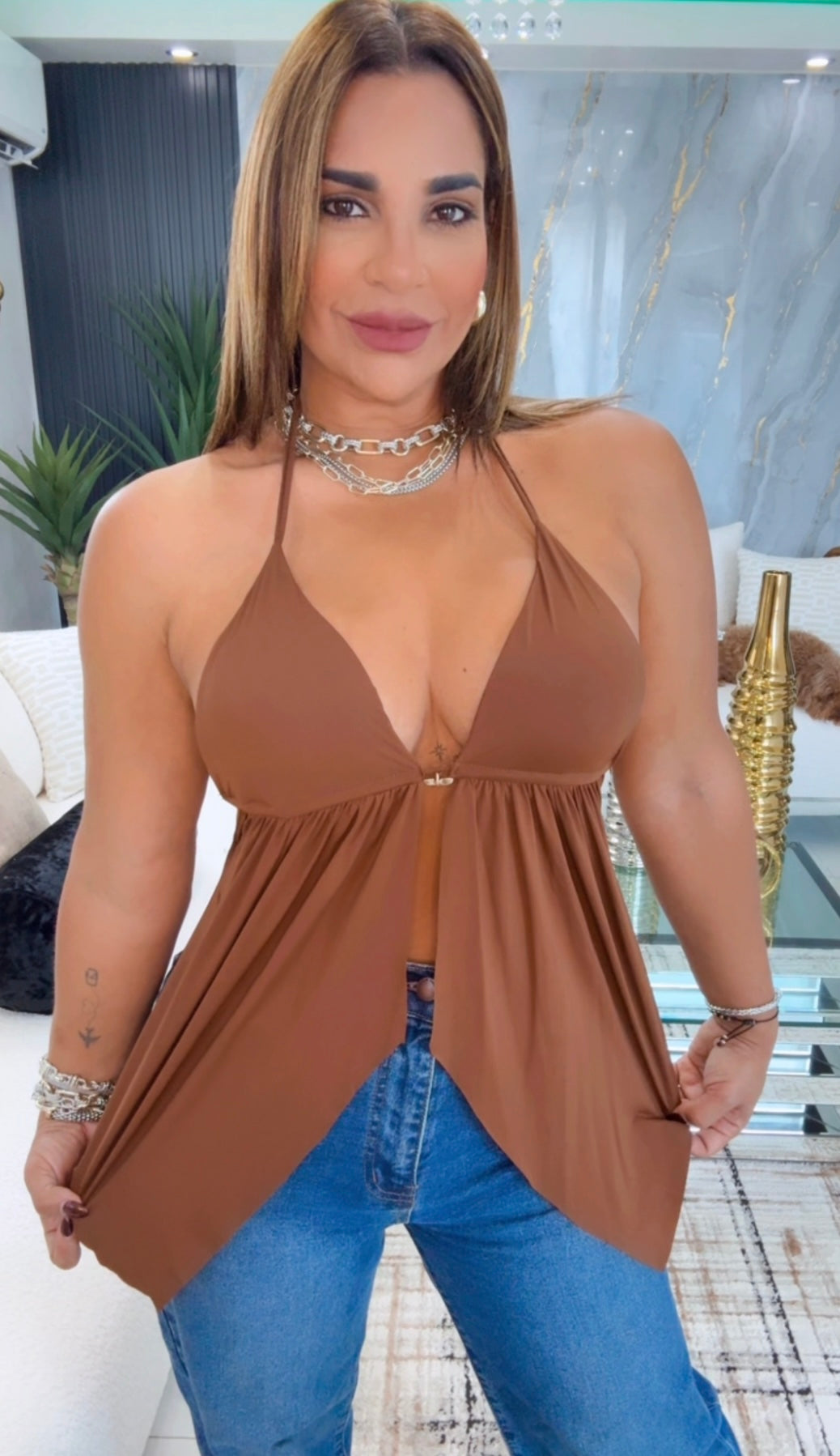 Indian Brown Top (stretch)