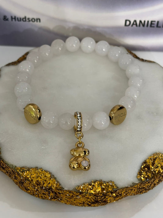 Teddy White Bracelet (material oro inoxidable)