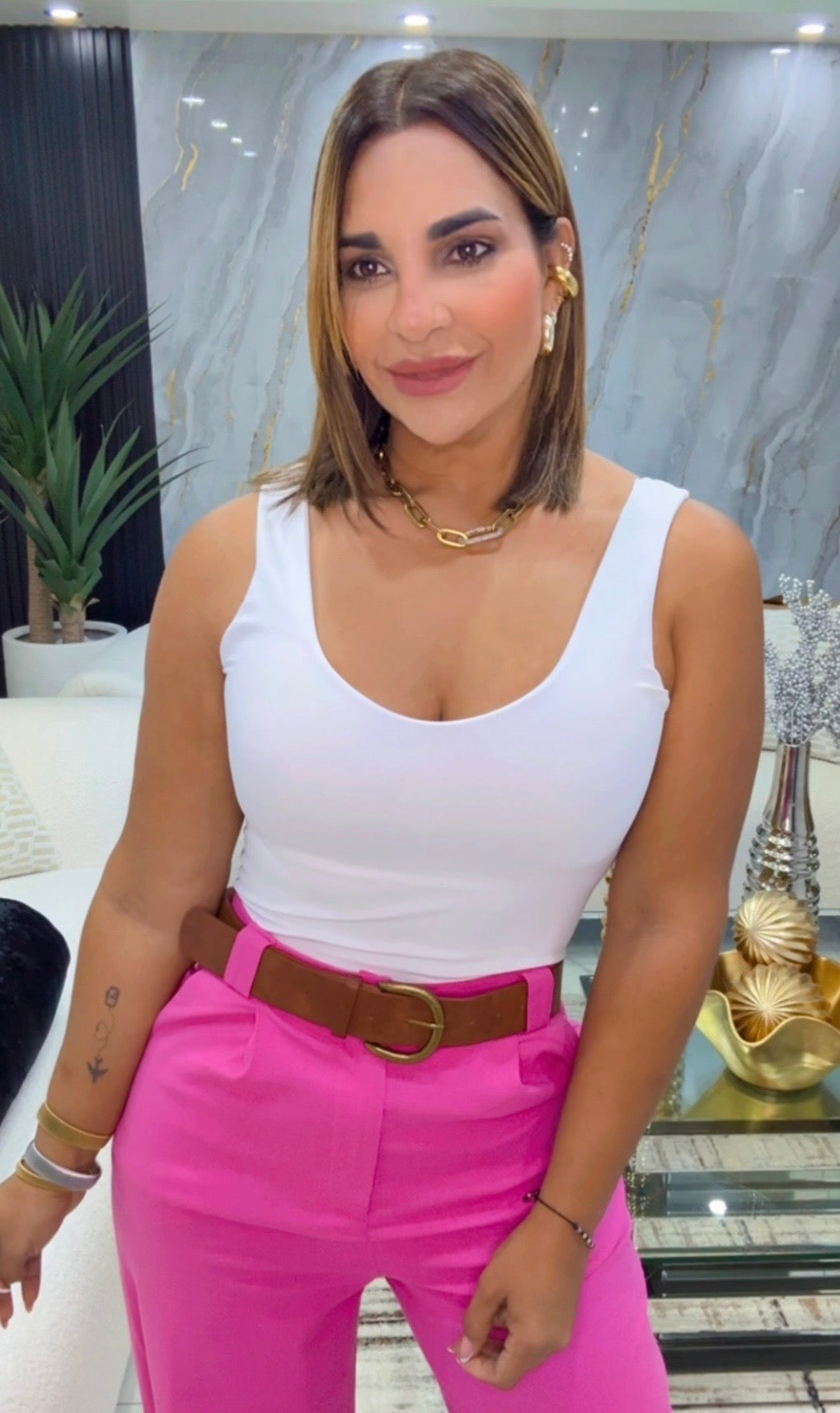 White Formal Top (stretch)