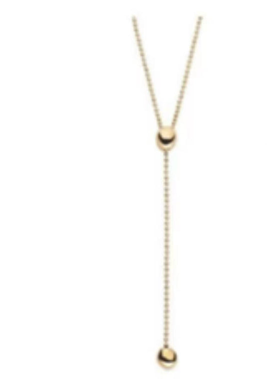 Trendy Gold Doble Balls Necklace (es ajustable) material acero inoxidable y silver 925