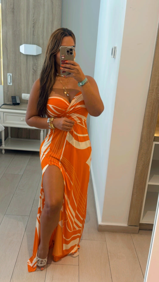 Saona Orange Dress (stretch) (utilicé talla M)