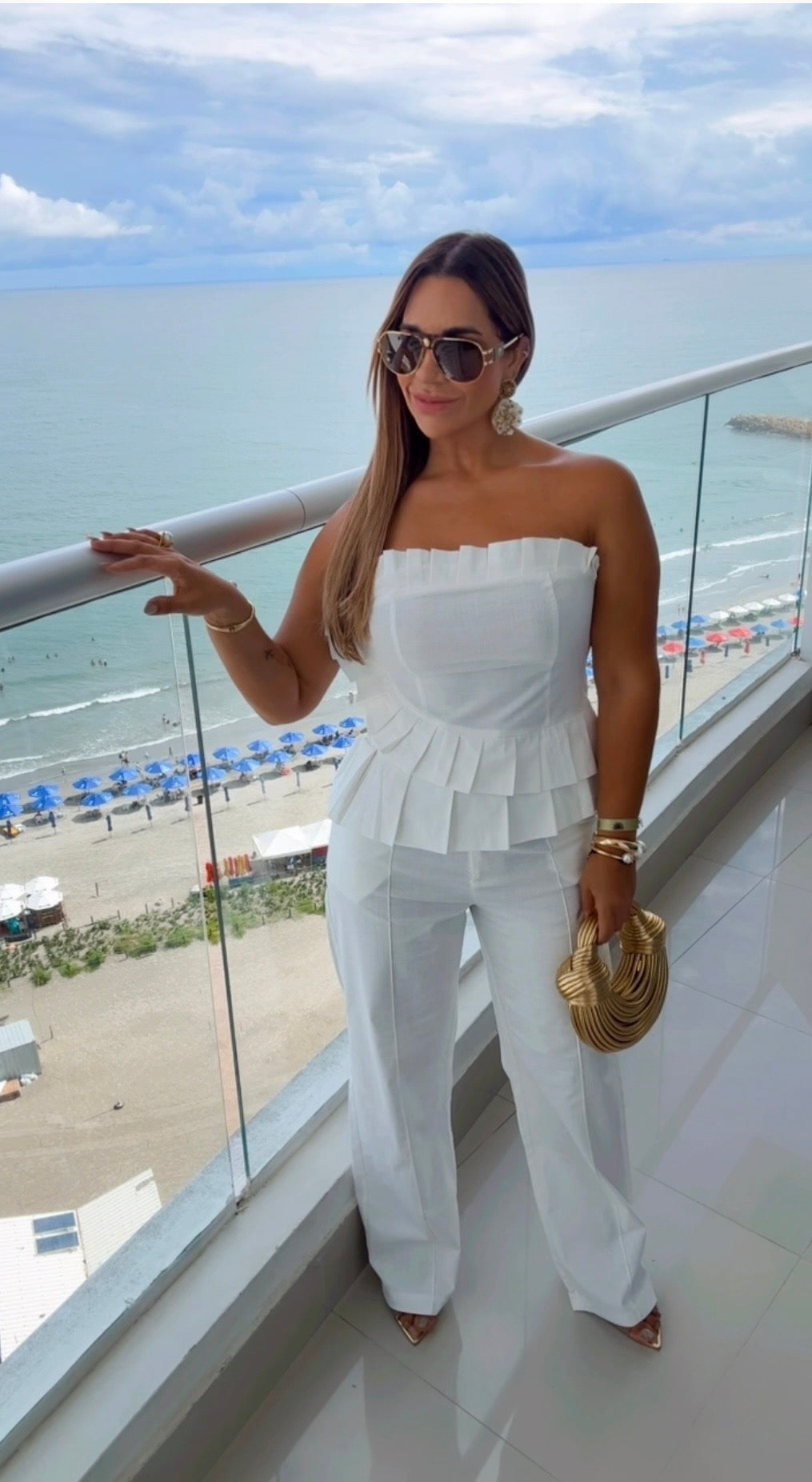 Boca Grande Lino White Set (spandex)