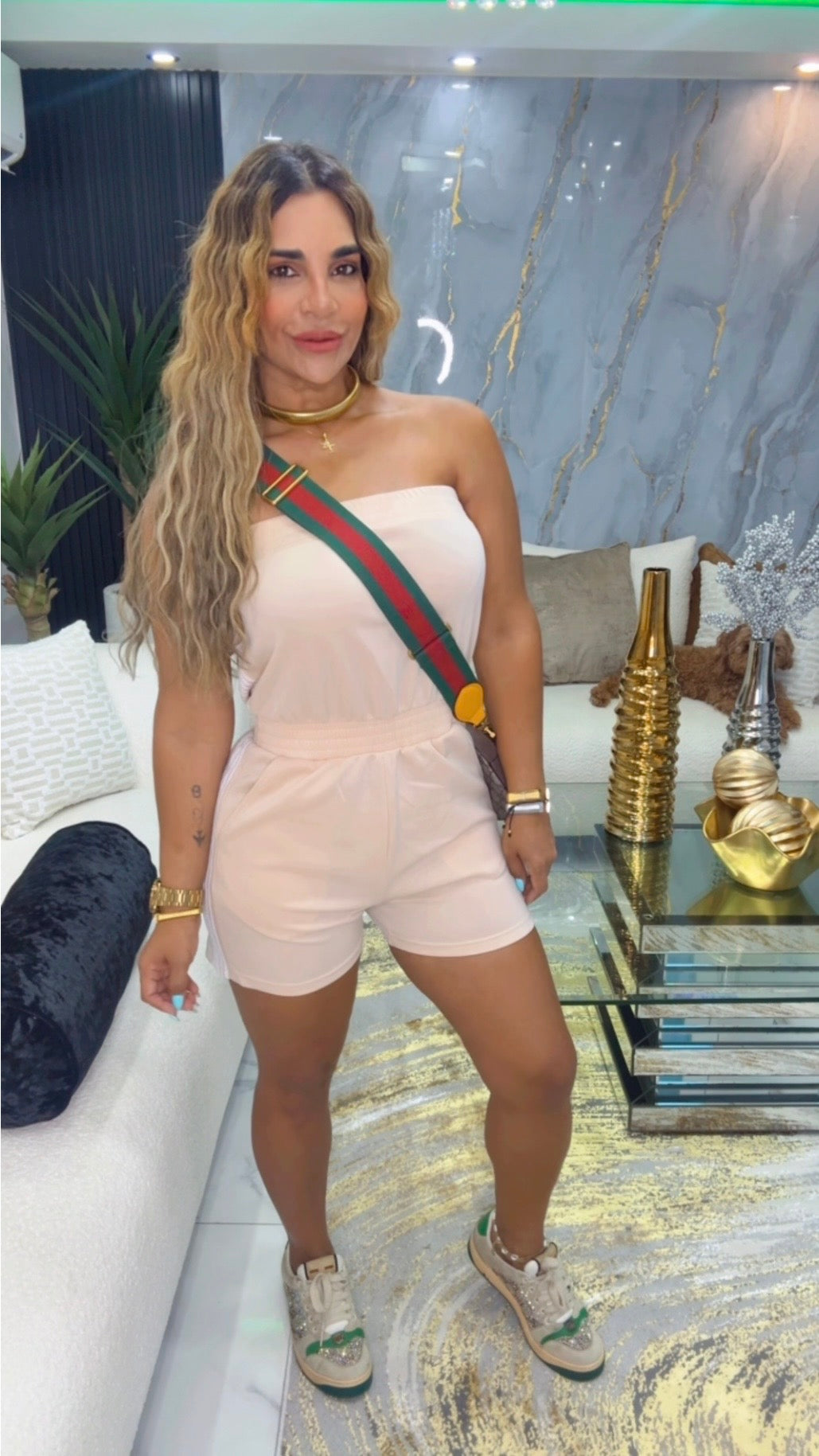 Medellín Beige Romper (spandex)