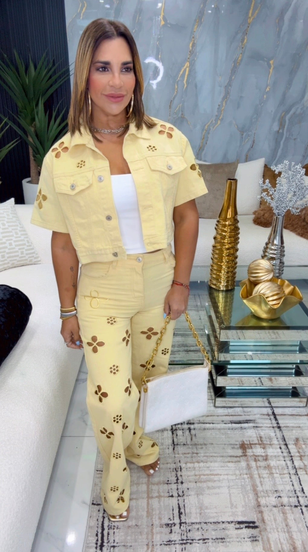 LV Yellow Jacket & Pant Set (utilicé M)