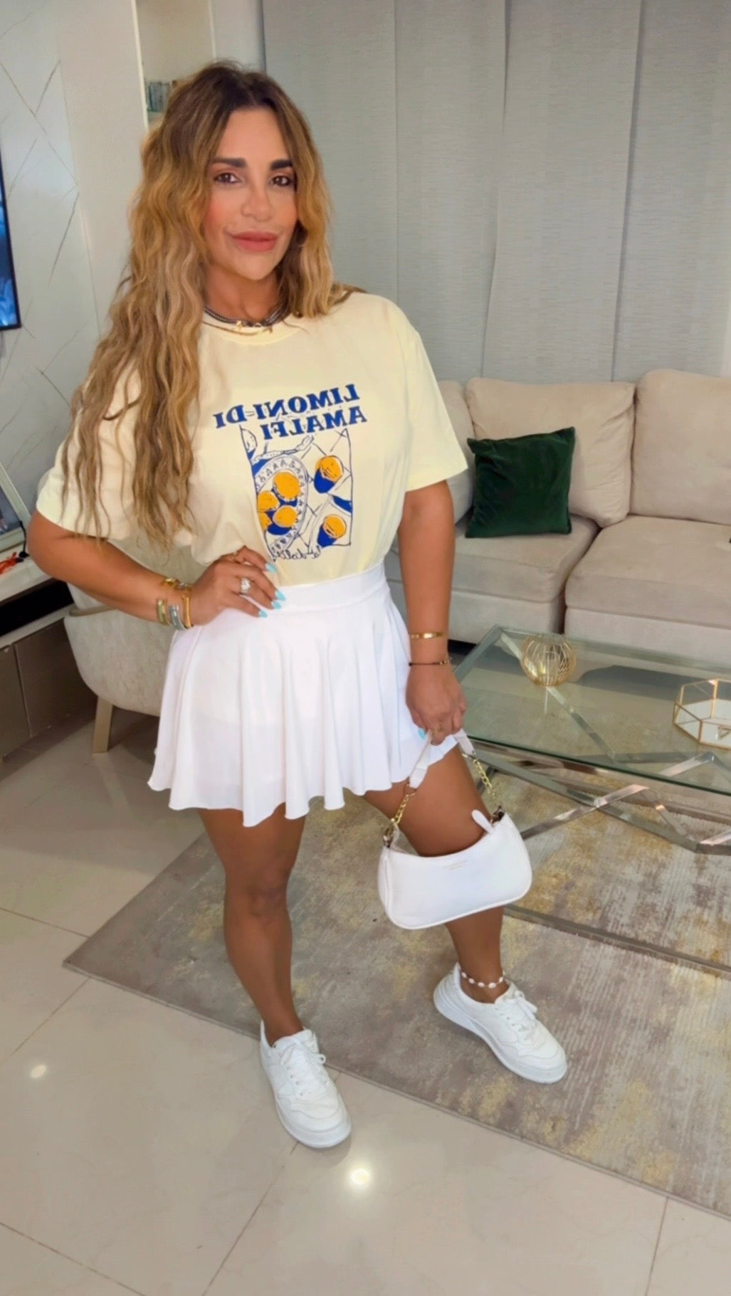 Fancy White Skort (Trae short integrado) stretch