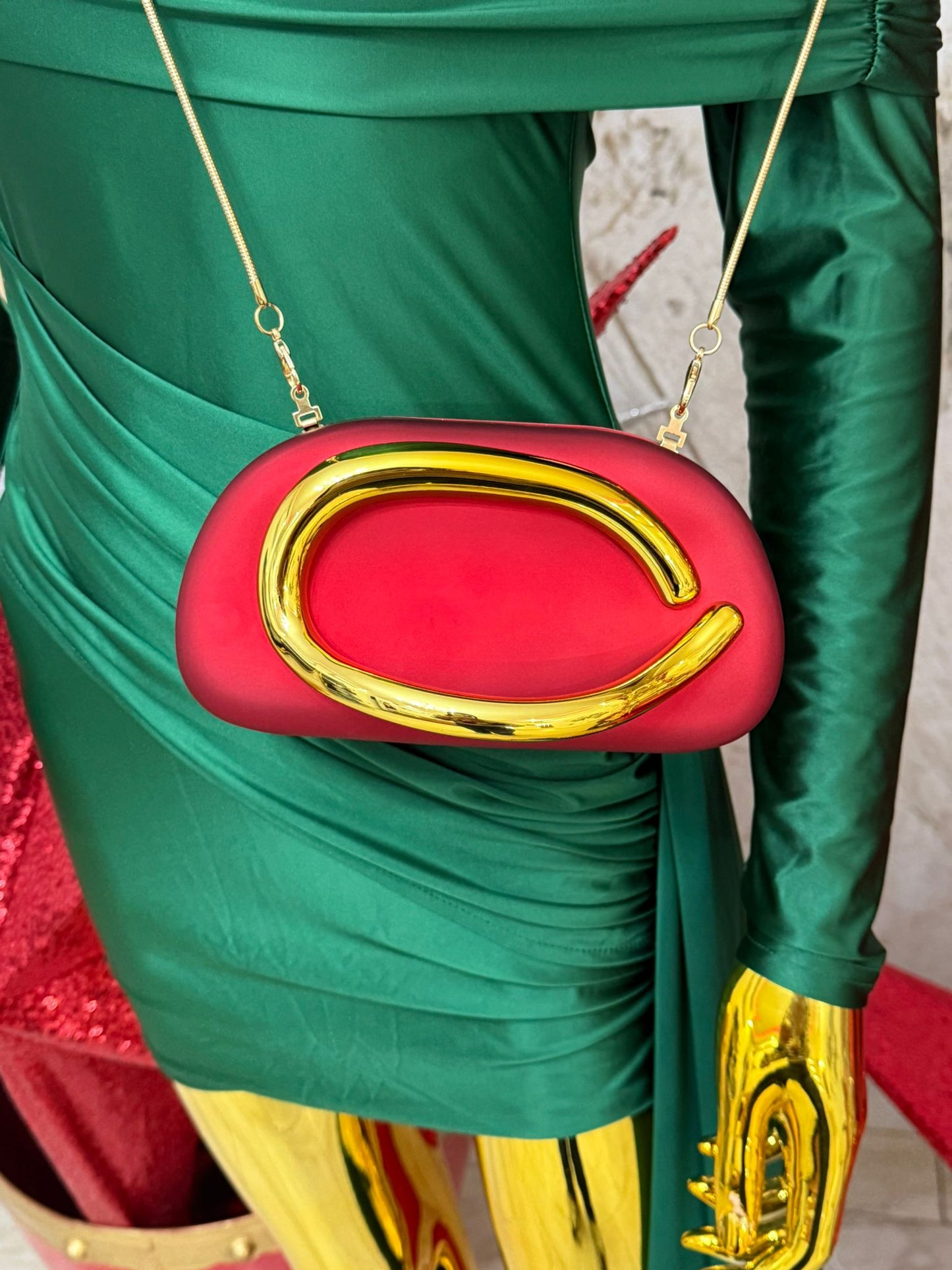 Wine and Gold Elegant Handbag