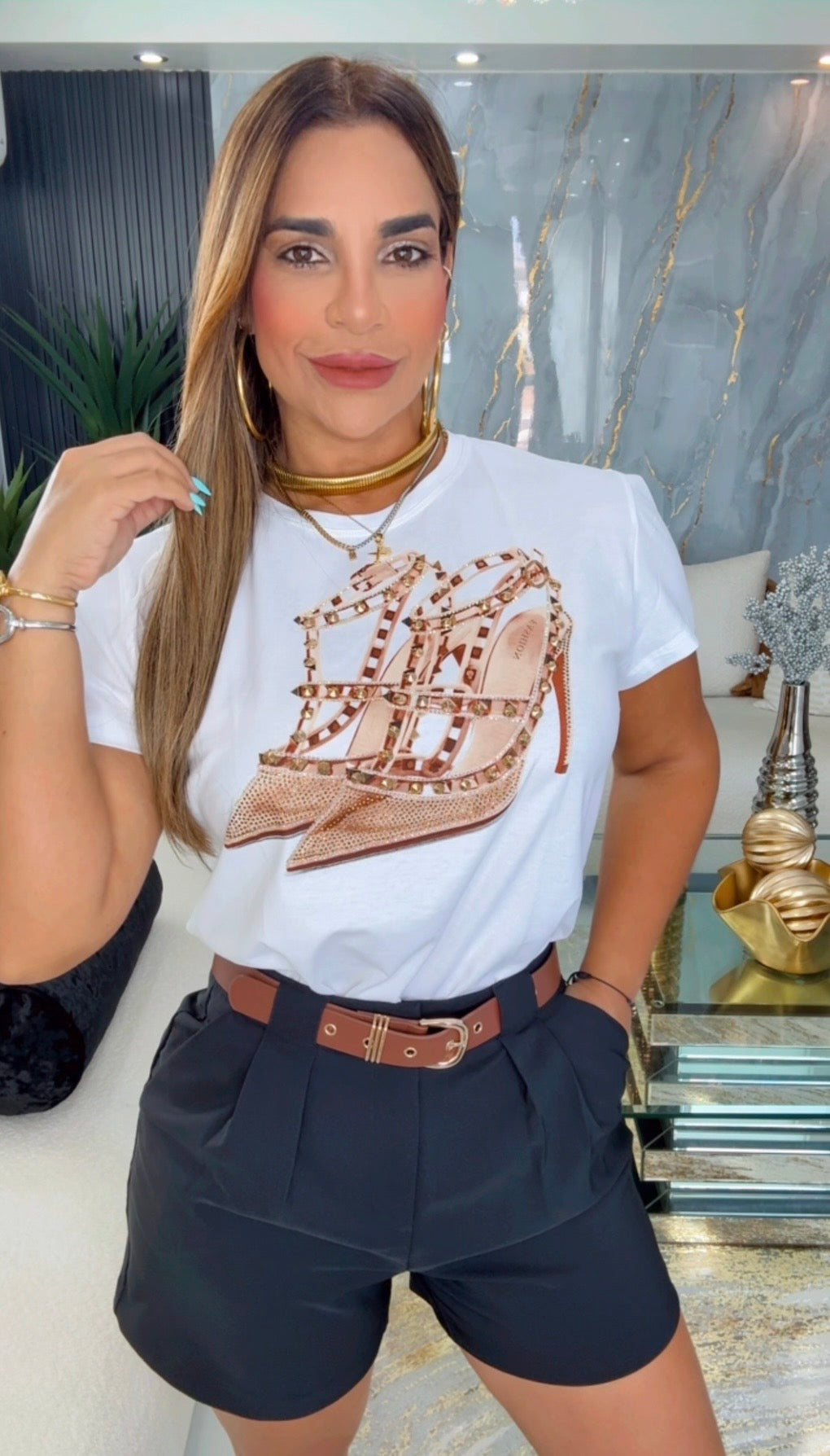 Fashion White T-shirt (spandex)