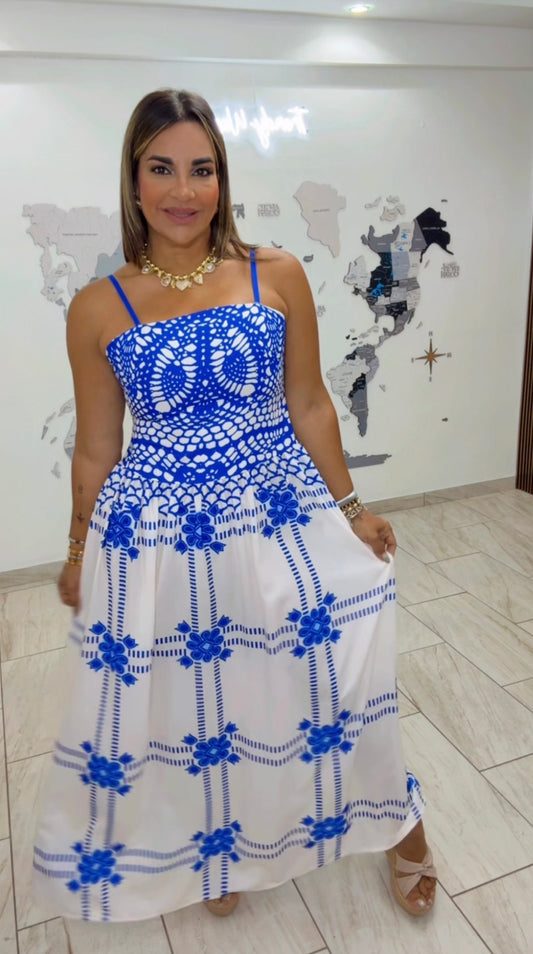 Asia Blue Dress(corre al size) utilicé en Médium