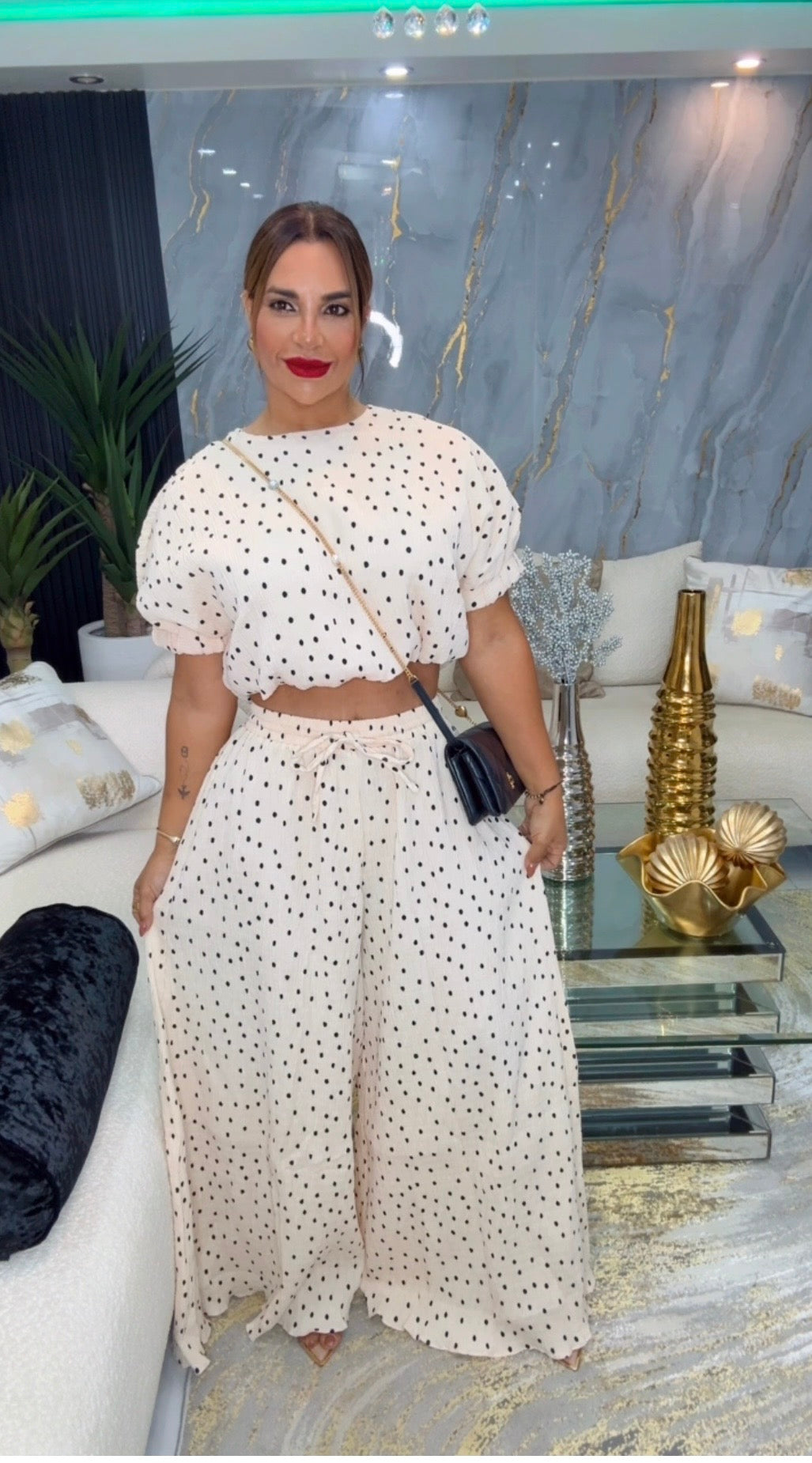 Polka Dots Beige Set (super spandex )