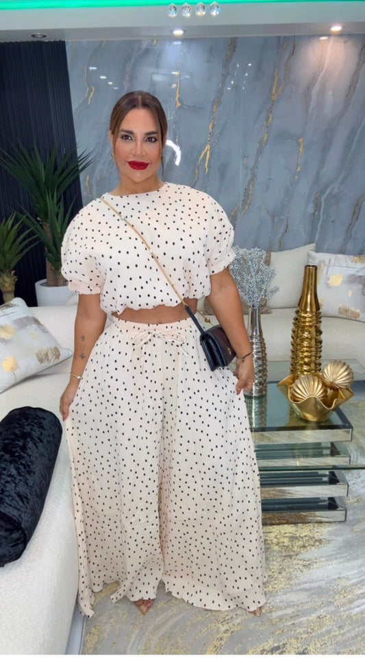 Polka Dots Beige Set (super spandex )