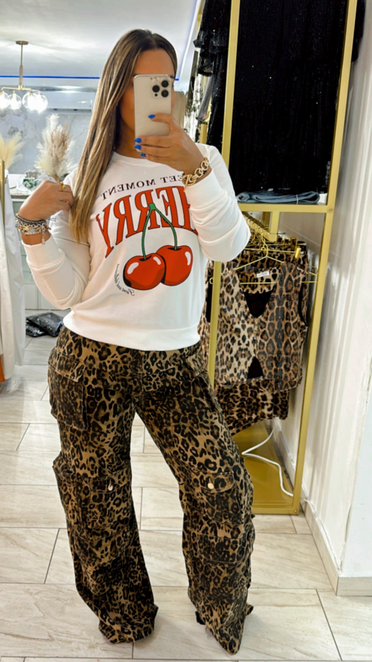 Leopard Cargo Pant (stretch) corre grande