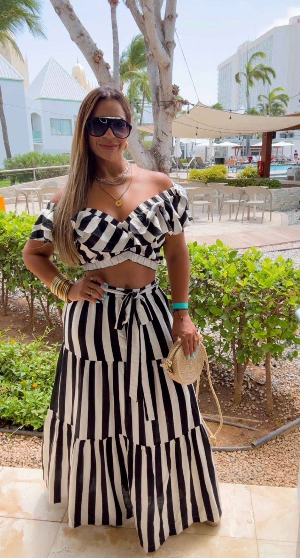 San Nicolás Black Skirt Set (spandex)