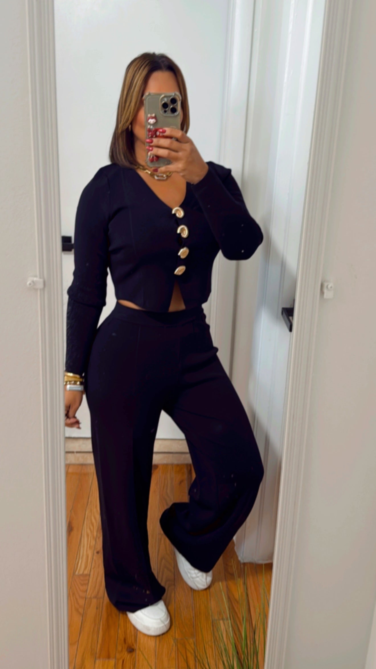 Dinamarca Black Set (stretch) utilicé talla Médium