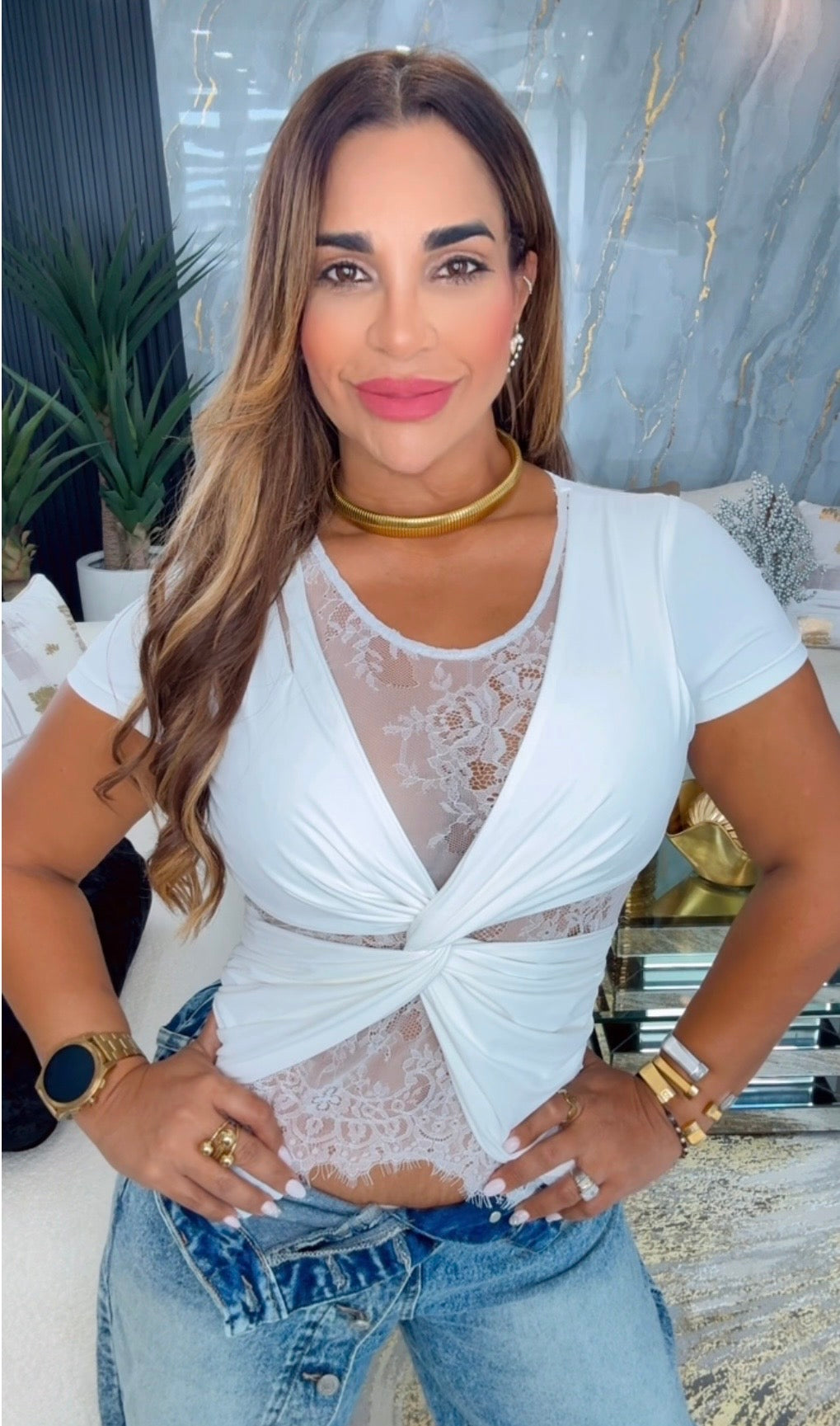 White Lace Top (stretch)