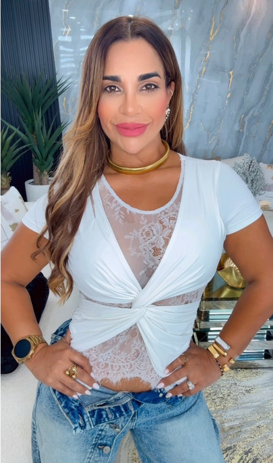 White Lace Top (stretch)