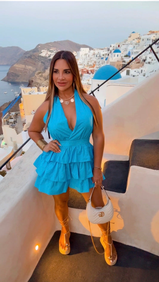 Restock Oia Elegant Blue Romper (utilicé Médium) Llegan el próximo Miércoles
