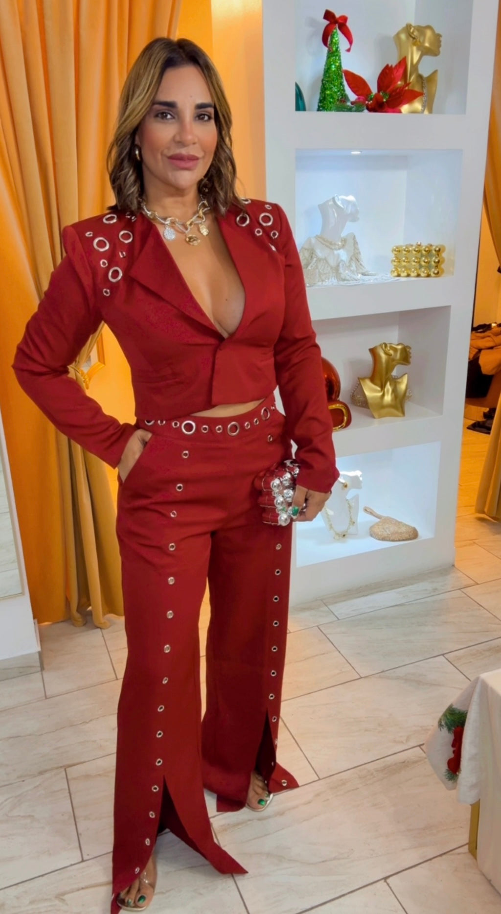 Bucarest Burgundy Blazer Set (utilicé talla M)