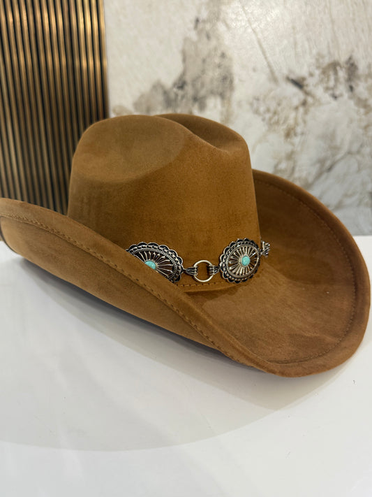 Jeva Brown with blue details hat