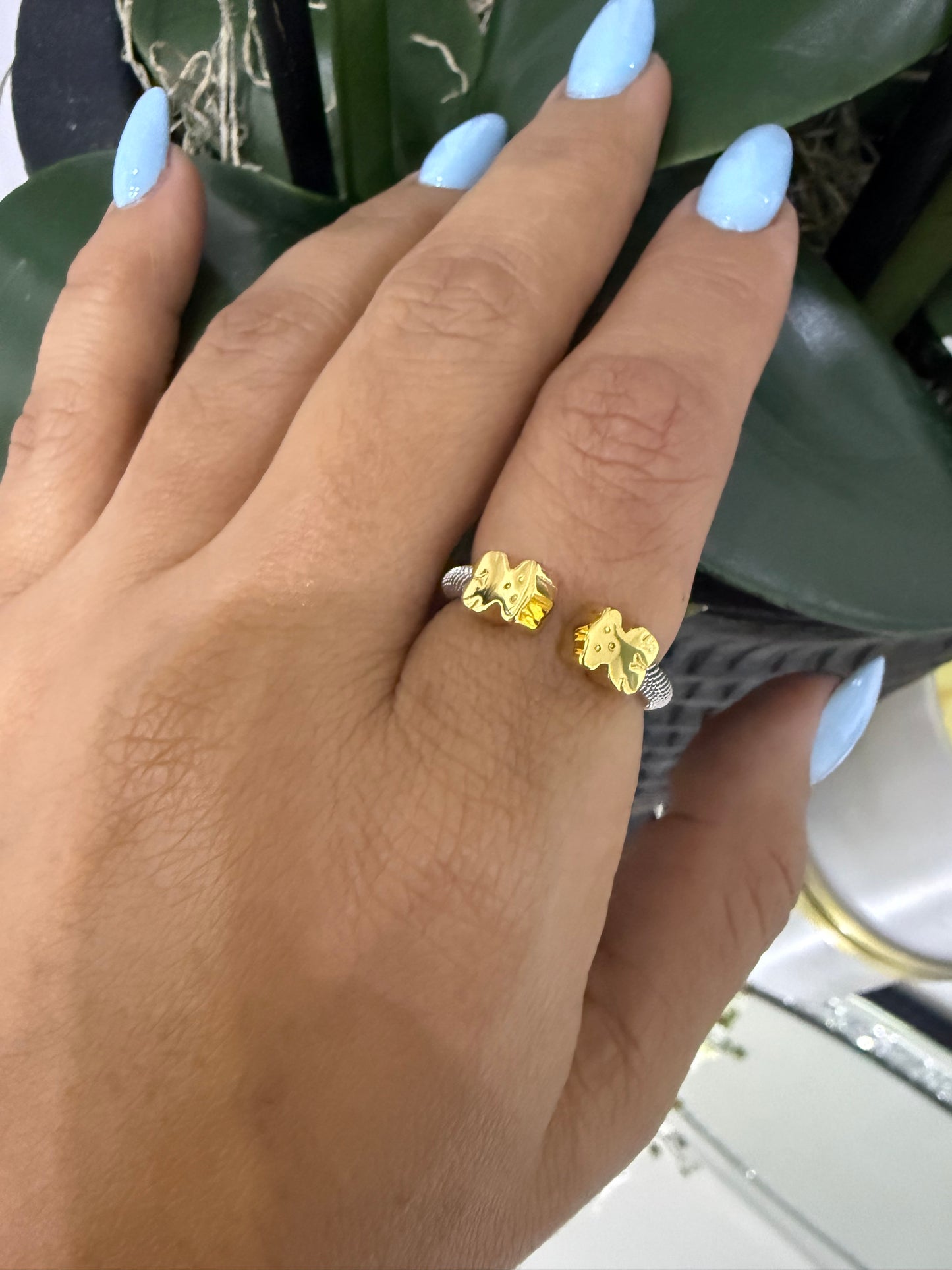 Ted 2 Tones Mesh Silver Ring (material plata 925