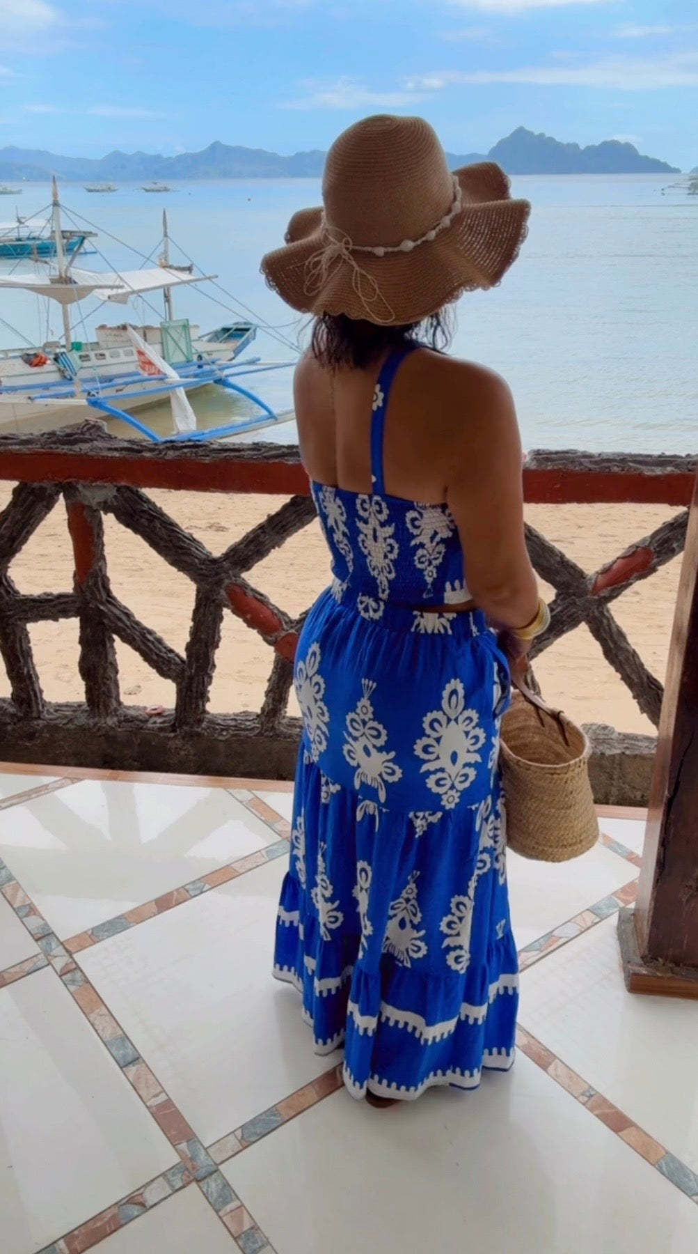 Philippines Royal Blue Skirt Set (Spandex)