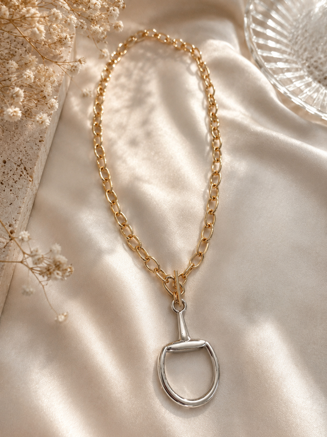 Goddess 2 Tones Necklace (aleación de materiales) es largo/ Llegan el sábado