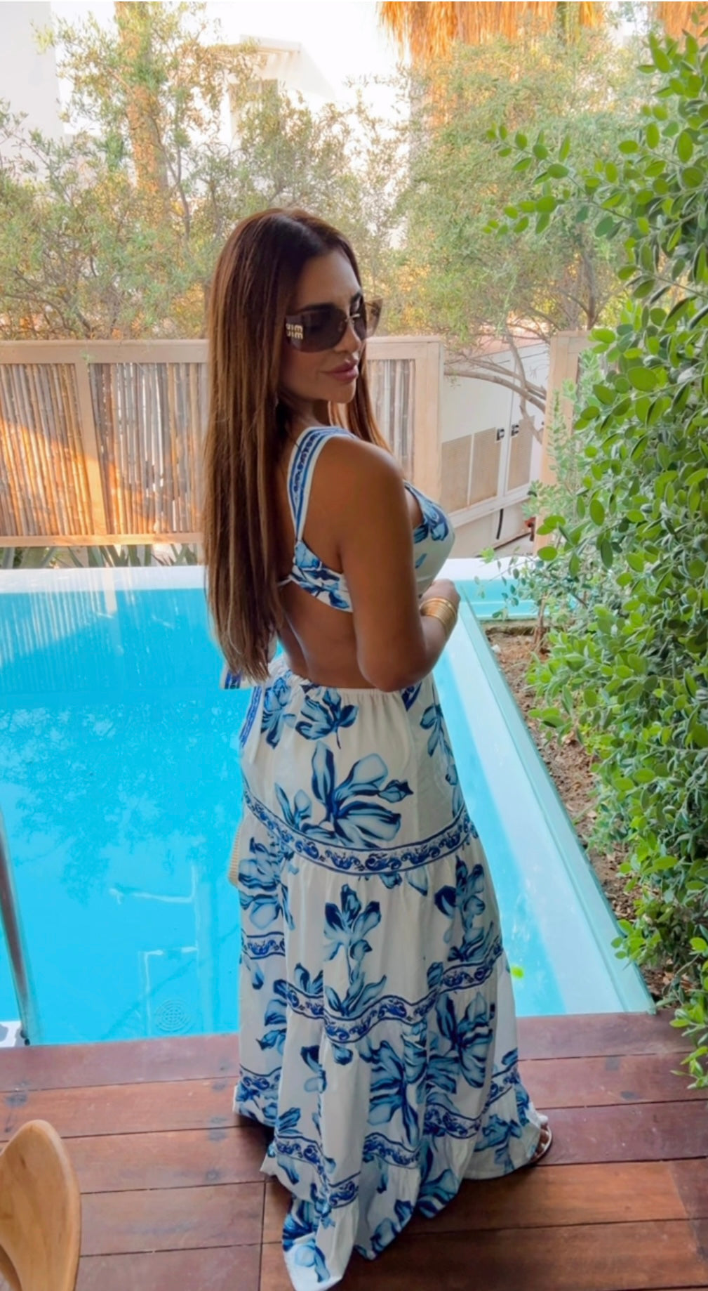 Grecia Blue Maxi Dress (spandex)