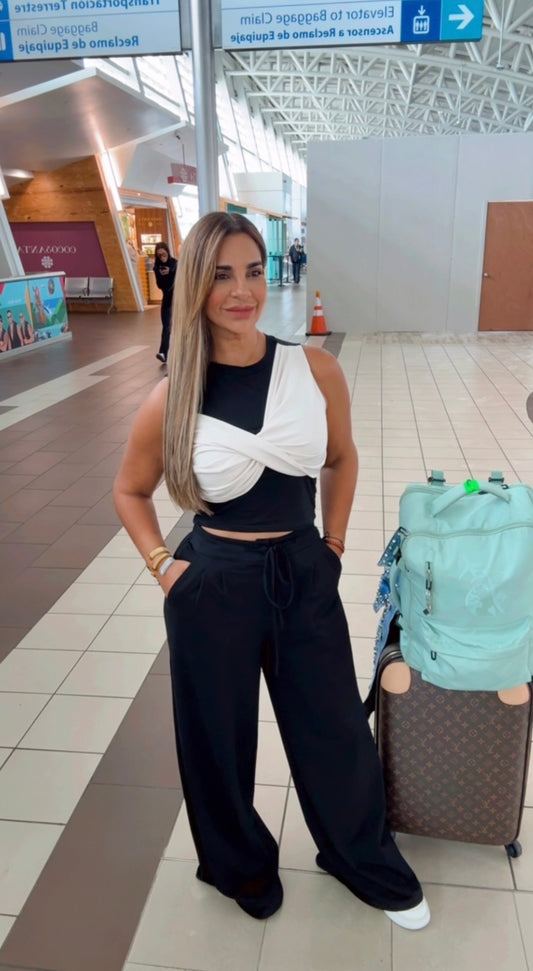 Orlando Black & Beige Travel Set( spandex)