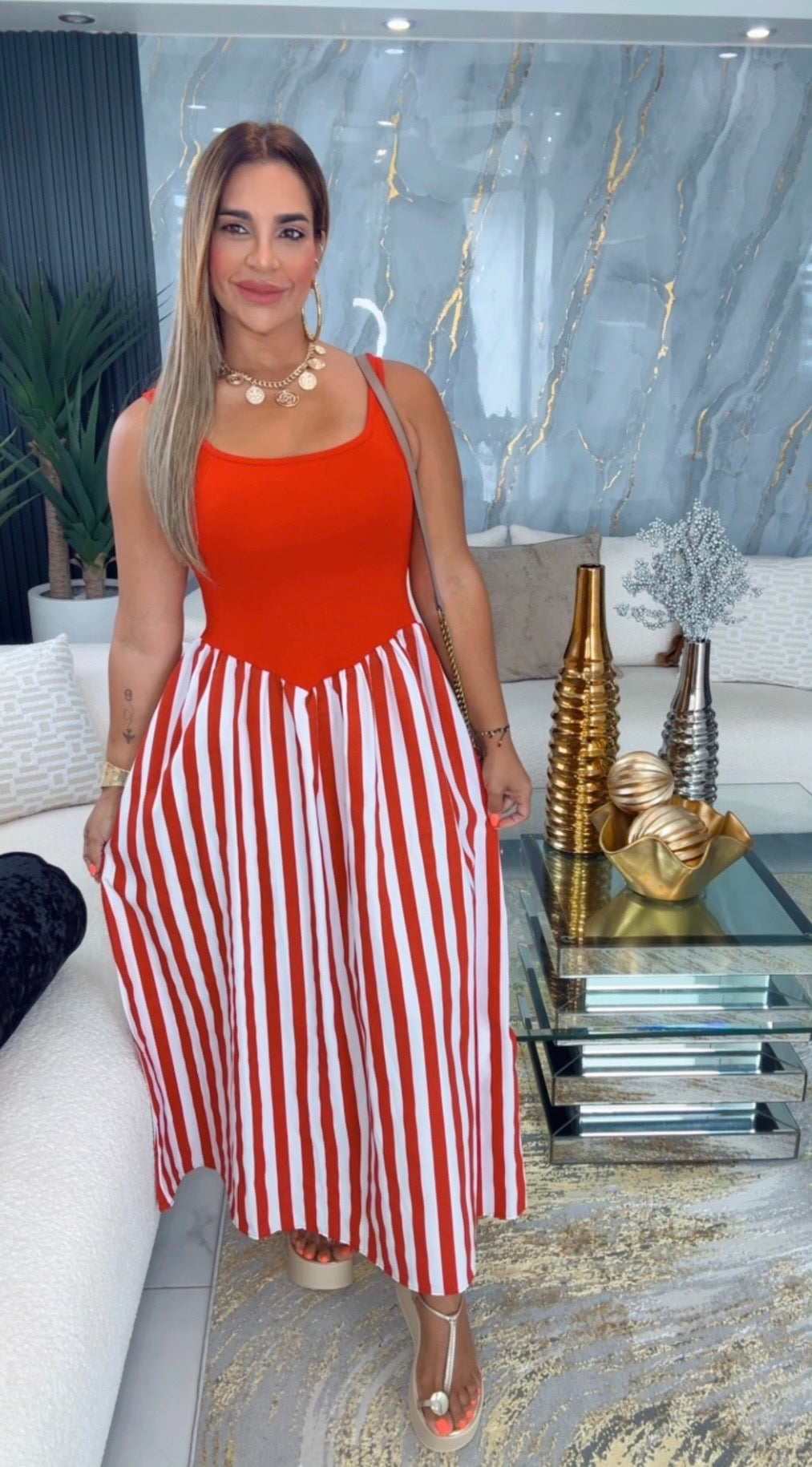 Paris Red & White Dress (spandex)