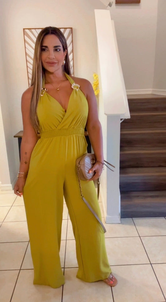 Verona Avocado Jumpsuit (spandex)