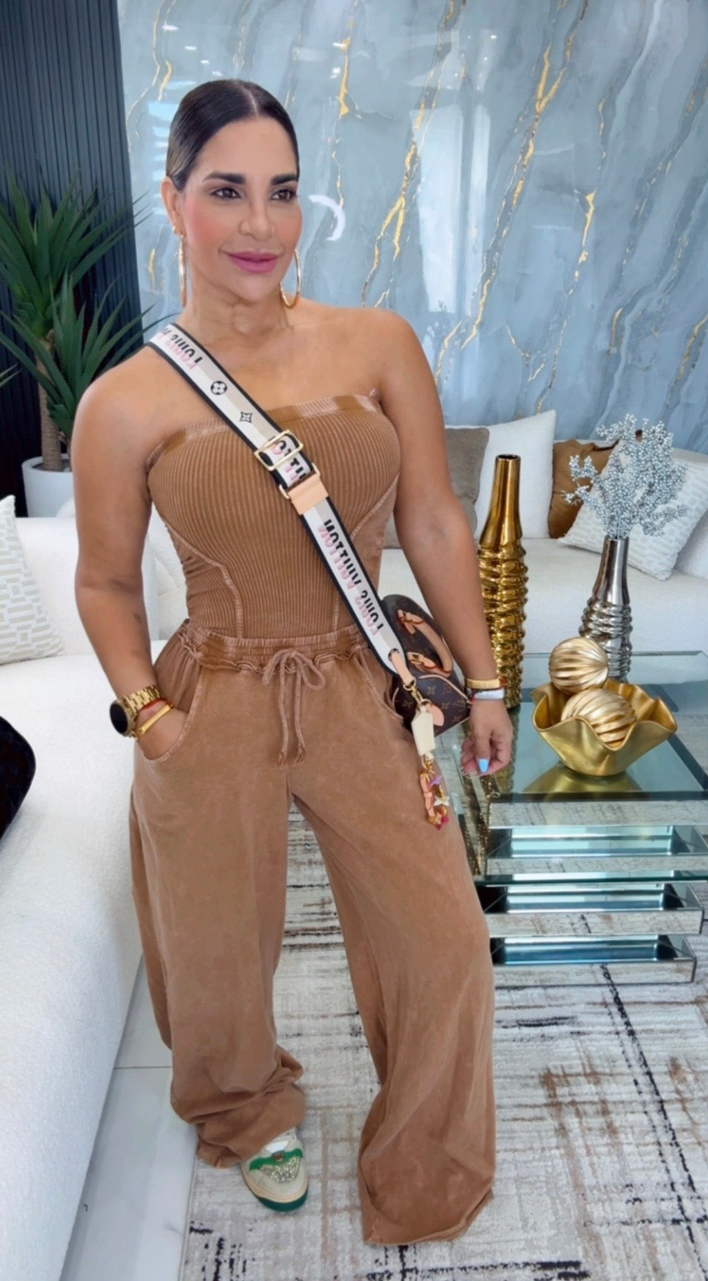 Mineral Wash Taupé Jumpsuit (spandex)