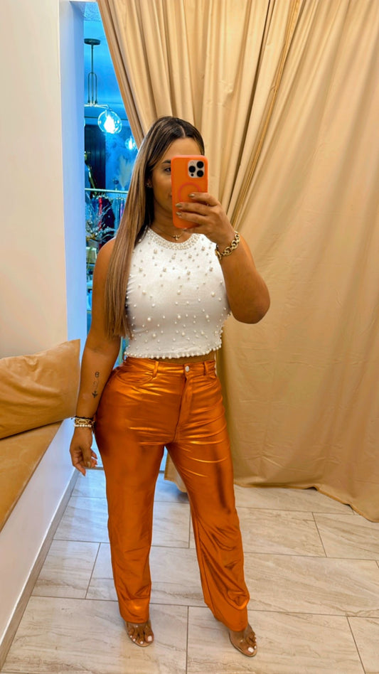 Metallic Orange Pant
