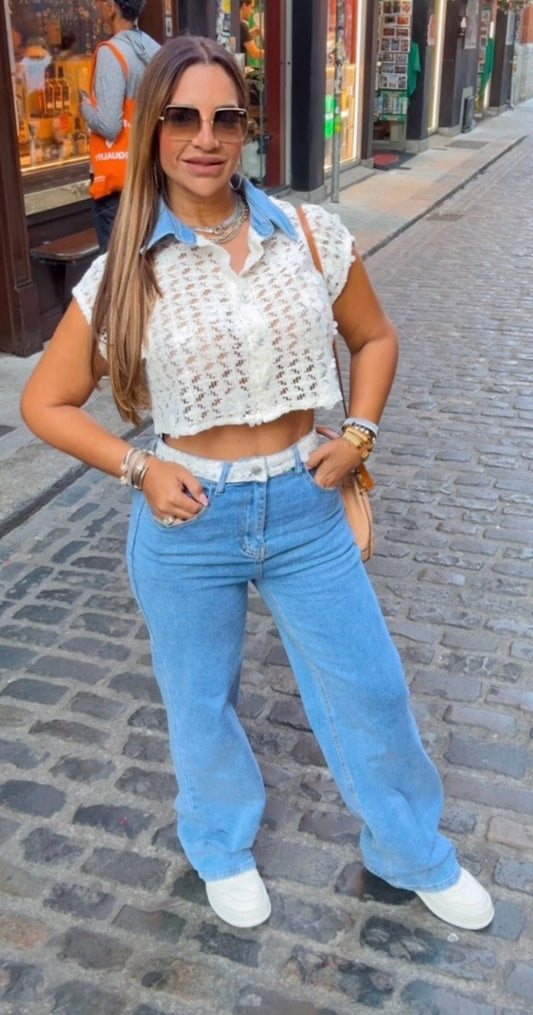 Irlanda Denim & White Luxury Set (spandex)