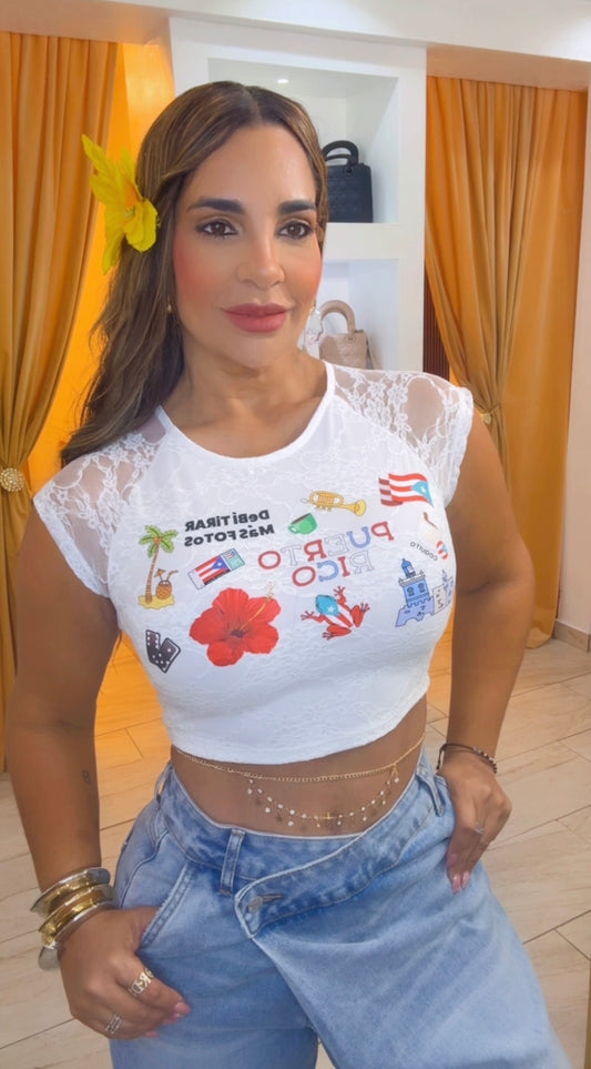 PR White Lace Top (stretch)