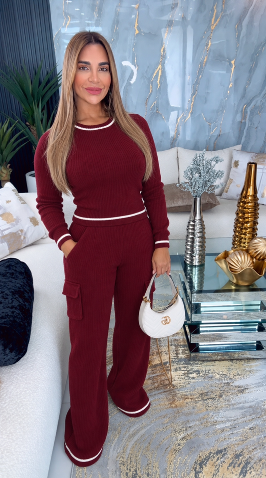 Irlanda Burgundy Set (spandex) llegan el Jueves